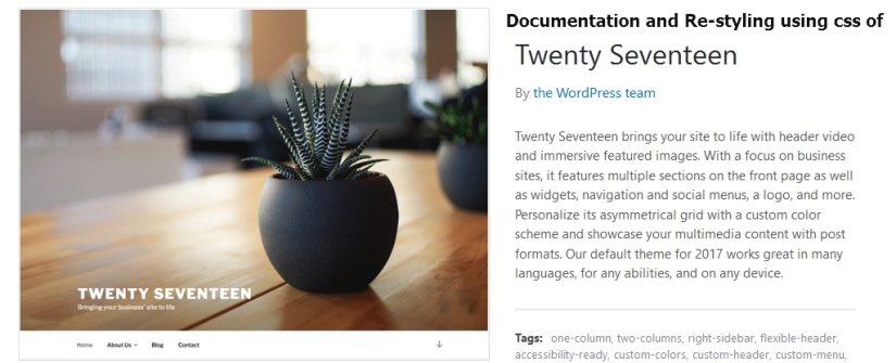 twenty seventeen documentation