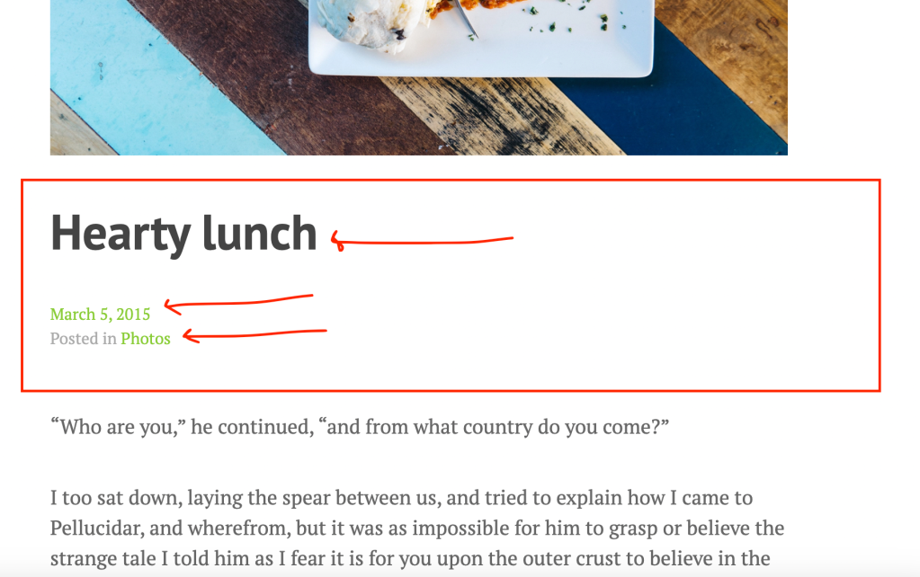 In Single Post page, if you want to change font size, color and font family of Post title